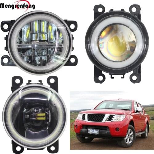 2 X Car Right + Left Fog light LED Halo Ring Angel Eye Daytime Running Lamp DRL 12V For Nissan Navara D40 Pickup 2005-2012