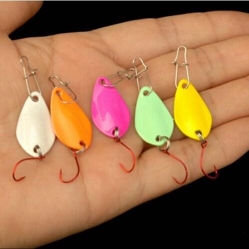 5pcs/Lot 2g /30mm Spoon Fishing Lure Metal Lures Hard Baits Spoon Isca Artificial Trout Lure Mixed Color