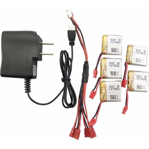 5pcs * 3.7V 380mAh Battery and Charger For Syma X21 X21W RC Quadcopter Spare Parts Accessories