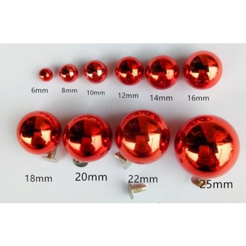 Gold Red Pearl Phere Acrylic Ball Beads rivets cap stud for hat, shoe,jeans leather chocker decoration diy accessory