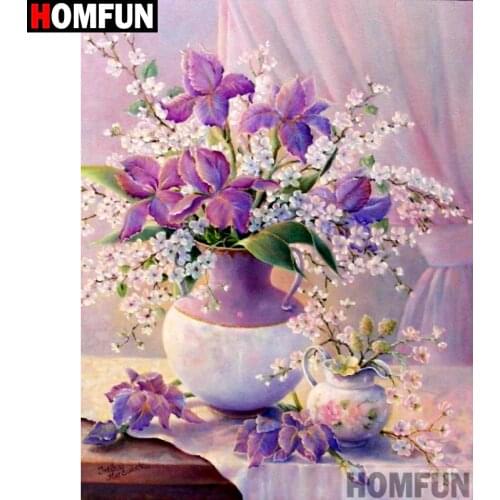 HOMFUN Full Square/Round Drill 5D DIY Diamond Painting"Flower landscape"Embroidery Cross Stitch 3D Home Decor Gift A10278