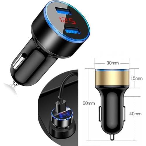3.1A Dual USB Car Charger 2 Port LCD Display 12-24V Cigarette Lighter Socket for Infiniti FX-series Q-series QX-series Coupe EX3