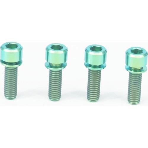 LOT 4 M6 x 18mm Green TC4 GR5 Titanium Alloy Allen Hex Screw Column Cap Head Bolts For Bicycle