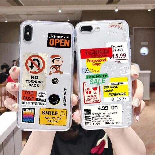Retro Bar Fashion Code Label Phone Case For Xiaomi Mi Max Note 3 A2 A3 8 9 9T 10 Lite Pro Ultra transparent trend funda pretty