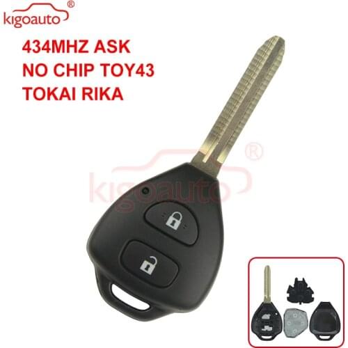 Kigoauto TOKAI RIKA Remote key 2 button TOY43 434Mhz for Toyota HILUX+434mhz