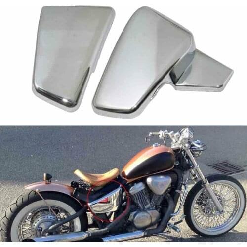 Chrome Motorcycle Side Battery Fairing Cover For Honda VLX 600 1999-2008 VT 600 C CD Shadow VLX Deluxe STEED400 1999-2007