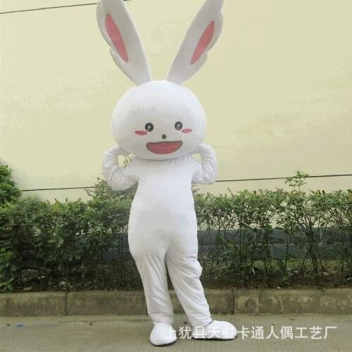 White Cotton Rabbit Fursuit Mascot Doll Costume Role-playing Suit Walking Dress Up Performance Costume Support Customization