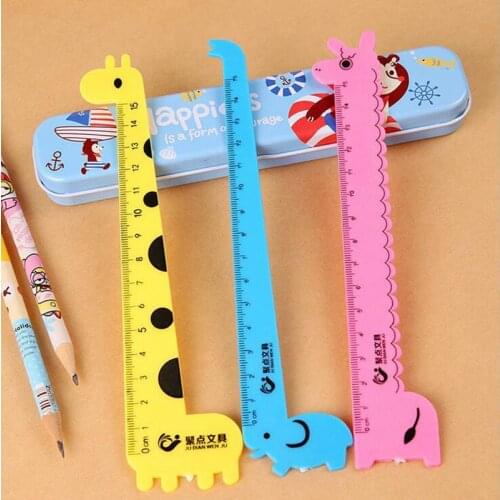 Giraffe Ruler Ruler Student Prizes Wholesale School Supplies Stationery Cute Cartoon Ruler Of 15 Cm (3pc Different Styles)