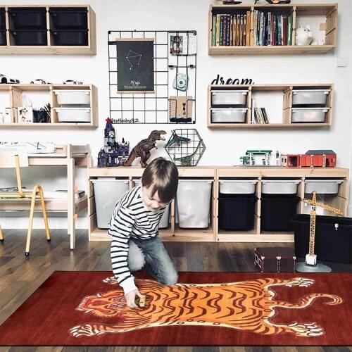 Cute Tiger skin 3D Printed Carpets Kids Bedroom Game Rug Home Parlor Floor Mat Cartoon Animals Series Child Room Play Area Rugs