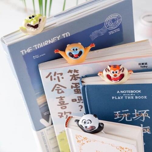 Lovely Cartoon Animal Bookmarks Ornaments 3D Stereo Cat Shiba Inu Children Cute Gift Household Desk Bookshelf Decor Bookmarks