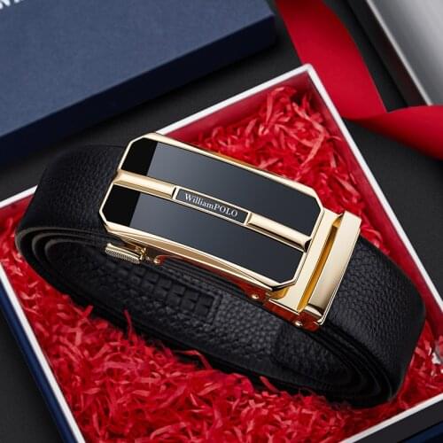 Mens Trouser Belt Genuine Leather Automatic Buckle Luxury Designer High Quality Ceinture Homme Male Belt Black Vintage Belt