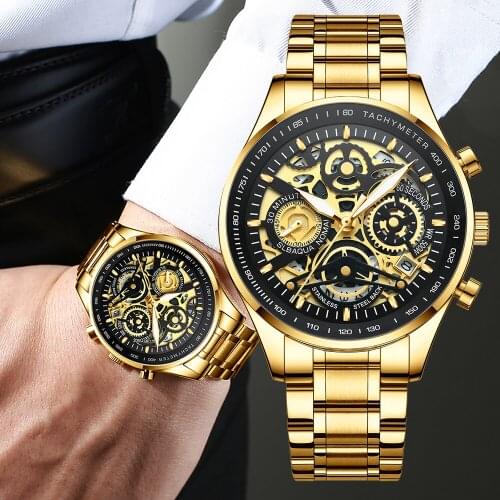 NIBOSI New Casual Sport Chronograph Mens Watches Stainless Steel Band Wristwatch Big Dial Quartz Clock Relogio Masculino