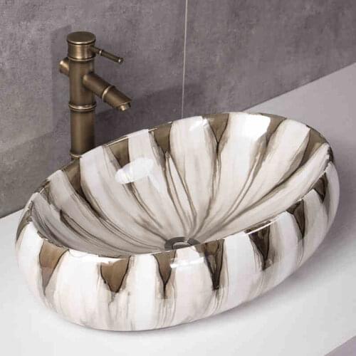 Oval Bathroom Cloakroom porcelain wash basin sink ceramic basin sink Counter Top Wash Basin ceramic bathroom Sink