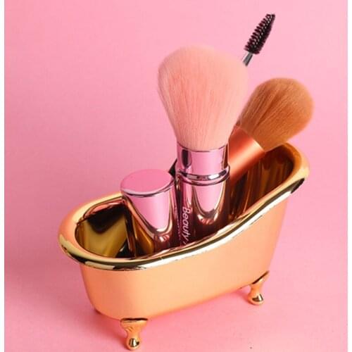 Plastic Mini Bathtub Soap Jewelry Storage Box Makeup Organizer Nail Casket Holder Desktop Sundry Storage Case