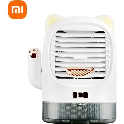 Xiaomi Mini Air Conditioner Portable Table Lucky Cat Water Cooling Fan with Aroma Night Light 3 Speeds for Home Office