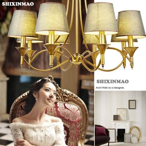 Factory direct Luxury American country style cloth A chandelier lamp living room decoration diningroom/bedroom/livingroom