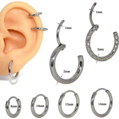 1PC Stainless Steel Septum Clicker Hoop Ring Nose Labret Ear Tragus Cartilage Daith Helix Earring Stud 16g Piercing Body Jewelry