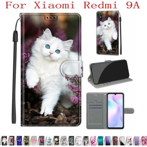 Sunjolly Case for Xiaomi Redmi 9A Wallet Stand Flip PU Leather Phone Case Cover coque capa for Xiaomi Redmi 9A Case Cover