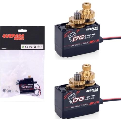 SURPASS Hobby 2PCS 17g Micro Mini Servos S0017M Metal Gear Servo for RC 1/18 1/16 Helicoper Airplane Truck Car ship Boat Robot