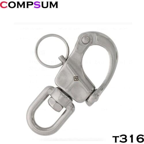 T316 Stainless Steel Swivel Shackle Quick Release Boat Anchor Chain Eye Shackle Swivel Snap Hook