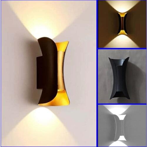 IP65 Outdoor Waterproof 12W LED Wall Light Garden Aluminum Wall Lamp Indoor Corridor Bedroom Livingroom Decoration Sconce