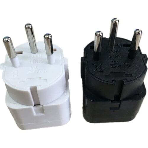 Universal Black Copper 10A 250V EU US UK AU japan swiss germany france to Israel Egypt Pakistan adapter plug Type H