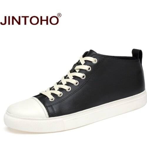 JINTOHO High Quality Men Geuine Leather Boots Fashion Winter Men Shoes Warm Male Leather Boots Ankle Boots For Men Male Shoes