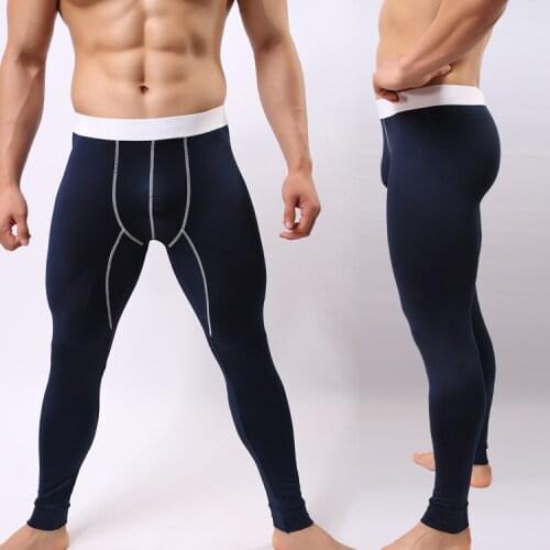 Winter Men Long Johns Cotton Thermal Underwear Man Thin Breathable Mid-waist Long John Underpants pantalon termico S-L