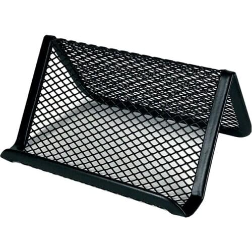 1 Pcs Metal Mesh Portable Desktop Business Card Holder Desk Storage Organizer