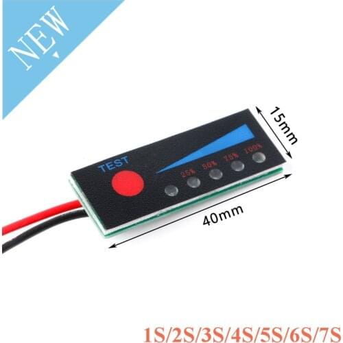 1S 2S 3S 4S 5S 6S 7S 4.2V-29.4V Lithium Battery Li-po Li-ion Capacity Indicator Board Power Display Charging Charge LED Tester