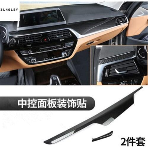2pcs/lot ABS carbon fiber grain Passenger side dashboard decoration cover for 2017-2018 BMW 5 series 528 530 540 G30