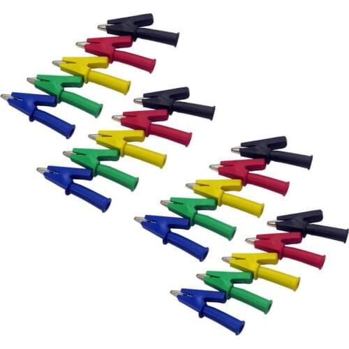 20Pcs Full Insulation Alligator Clips With 4mm Banana Socket