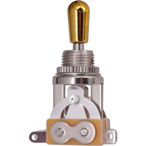 3-way Toggle Switch For Electric Guitar Pickup Selector Golden Head Silver Cover