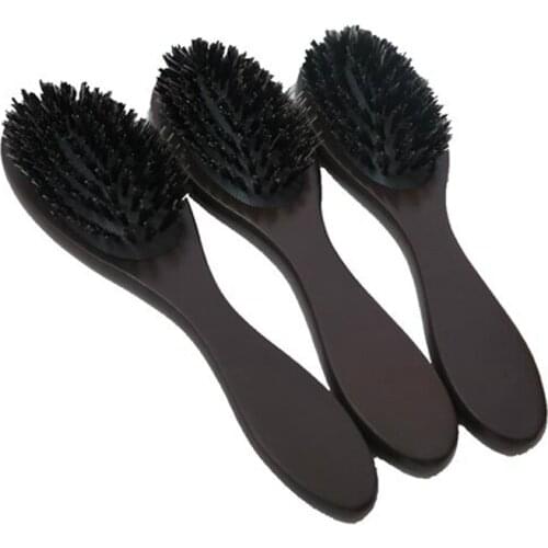 5pcs Stocked Dark Brown Color Wooden Handle Boar Bristle Hair Brush For Human Hair Extensions