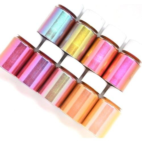 9Bottle/set Aurora Mirror Nail Art Pearl Powder Chameleon Epoxy Chrome Resin Mineral Makeup Glitter Dust Manicure Pigment GY-9
