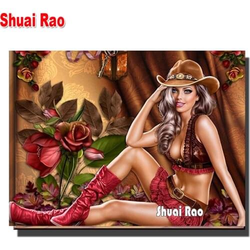 Diy Diamond Crystal 5d diamond mosaic"Fantasy cowboy"diamond painting cross stitch embroidery full round drill Portrait Art
