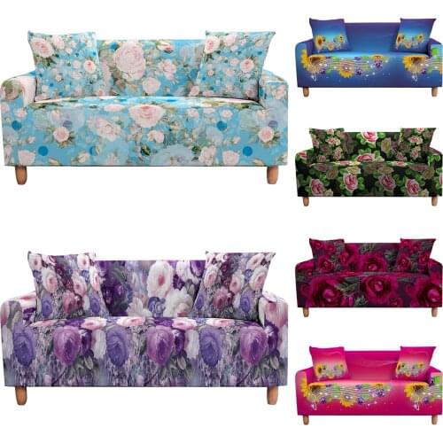 FLowers Sofa Covers for Living Room Elastic Sofa Cover Stretch Star Moon Couch Slipcover Armchair Protector 1/2/3/4 Seater