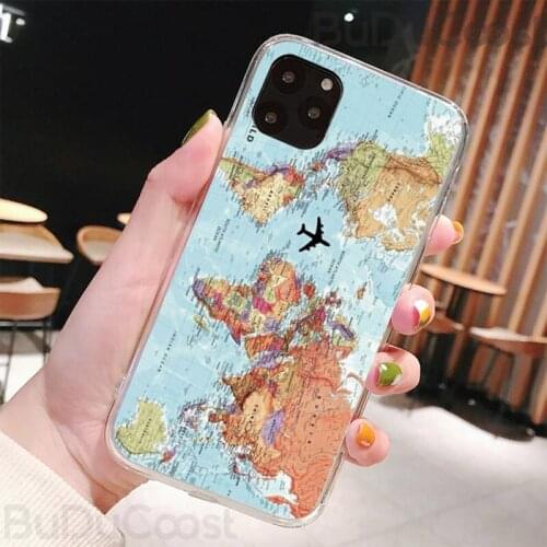 World Map Phone Case For Iphone12 11 Pro 12 11 Pro Max X XR XS MAX 7 8 Plus 6s Plus 5s 2020 Se Cover