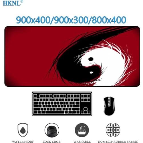 Xxl Mouse Pad Black and Red Computer Accessories Games Xxl Mousepad Gamer Deskmat Gaming Mouse Mat Carpet 900x400 DropShipping