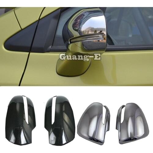 For Suzuki S-Cross Scross SX4 2017 2018 2019 2020 Carbon Fibre Car Stick Rear View Rearview Side Glass Mirror Trim Frame 2pcs