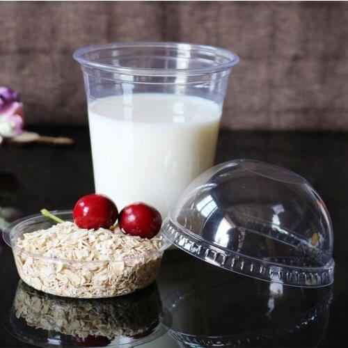 50pcs Double Layer Dessert Cup Disposable Yogurt Snack Pudding Jelly Plastic Cup with Lids 9oz 12oz 14oz