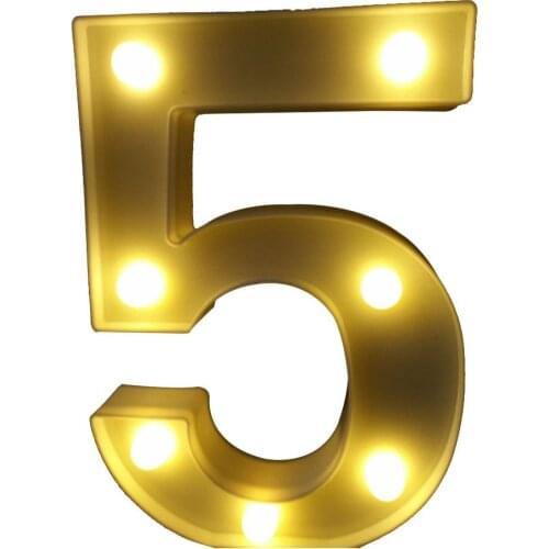 Shape 5 INS hot English letter light LED symbol modeling lamp wedding digital light birthday proposal white light