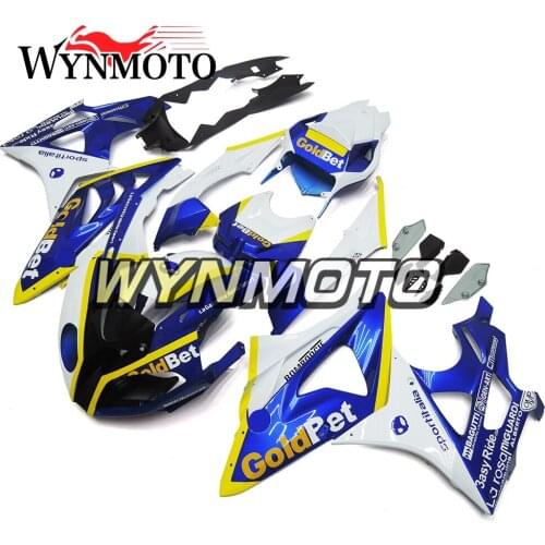 Complete Motorcycle ABS Plastic Injection Blue White Yellow Stripe New Fairing Kit For BMW S1000RR 2011 2012 2013 2014 Cowlings