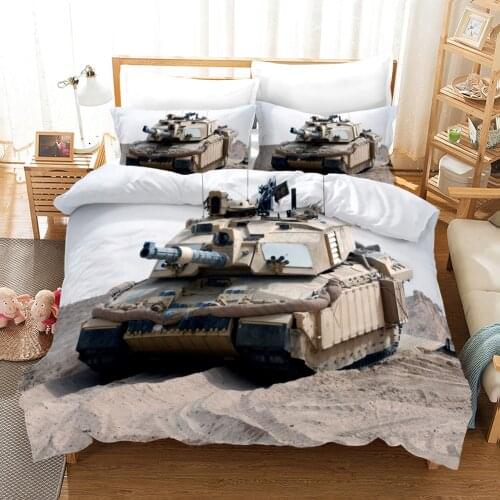 Panzer Tank 3D Printed Bedding Set Duvet Cover KING Queen Full Twin Size for Boy Kids Baby Adults Bedroom Decor