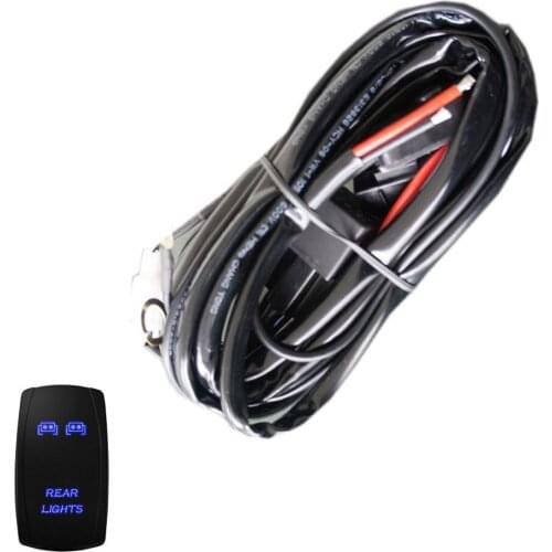 EE support 40A 12V Laser Rocker Switch Relay Fuse Wiring Harness Kit LED Light Rear ON OFF