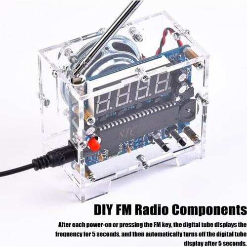 DIY FM Radio Components Mini TEA5767 FM Radio Receiver Transparent Shells FM Radio Manufacture Kit DIY Bulk FM