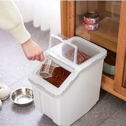5-10kg Pet Dog Cats Food Barrel Sealed Container Moisture-Proof Storage Bucket Large Capacity Flour Storage Kitchen Sealed Rice