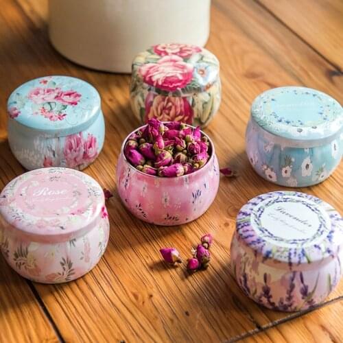 Beautiful Creative iron box candle diy wax for jars making supplies jar small tea box storage iron box