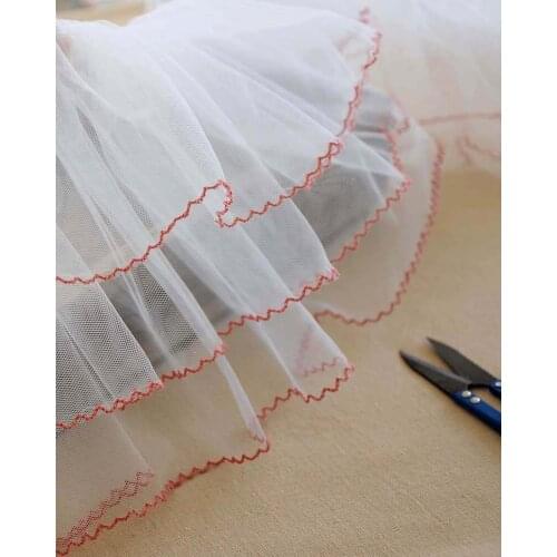 1M High Quality Lace Mesh Fabric Trim Guipure 18cm White Lace Fabric Tulle Lace Ribbon For Sewing Wedding Dresses dentelle PQ5