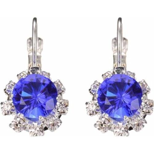 Fashion 6 Colors Element Stud Earrings For Women Vintage Crystal Earrings Statement Women Wedding Jewelry